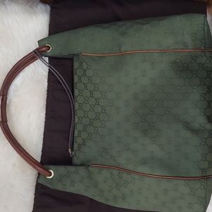Olive green Gucci Hobo bag 15 inches×13 inches